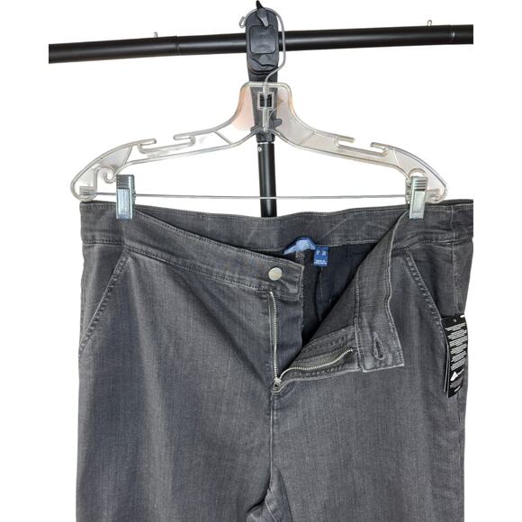 Denim & Co. Signature Regular Black Perfect Flex Trouser Jean Dark Grey Wash 18 - Picture 5 of 13